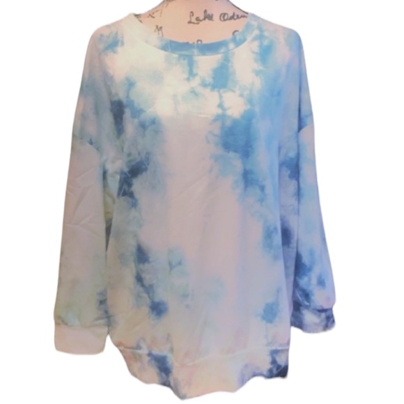 TIEDYE CREW NECK MEDIUM LONG SLEEVE BEACH STROLLER NWT - Picture 3 of 6